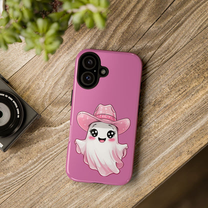 Cute Ghost Phone Case - Fun, Whimsical, Kawaii, Halloween, Gift Idea, Pink Ghost Design