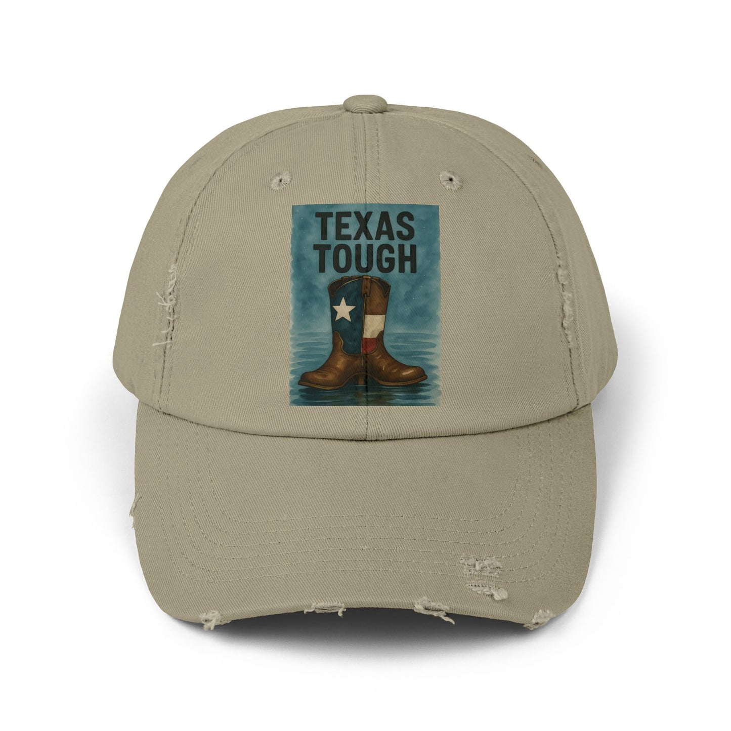 Cap Texas Tough Cowboy Boots, Unisex Baseball Hat, Distressed Cap, Texas Flood Support, Tragedy Relief Gift
