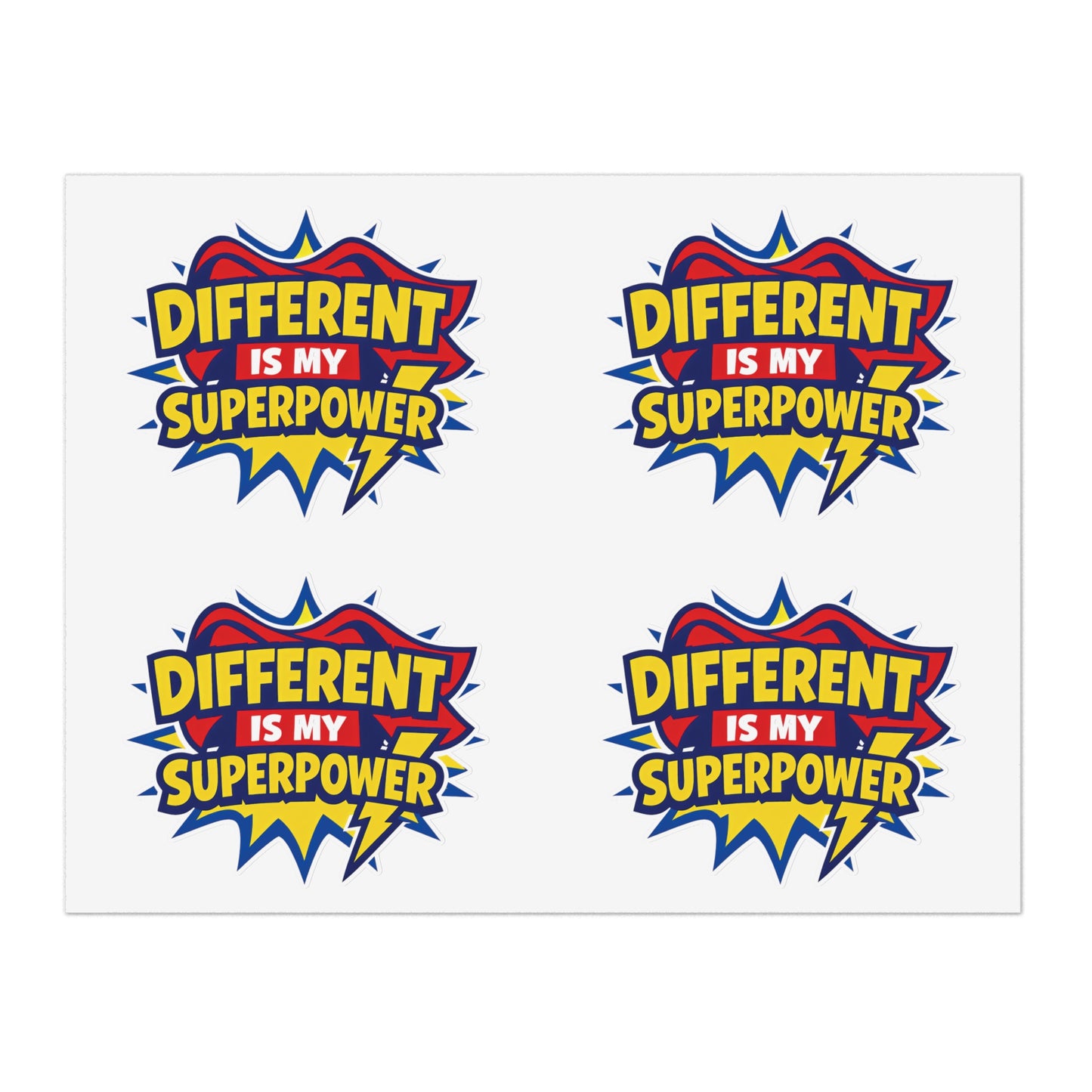 Different Is My Superpower Autism Sticker Sheets | Neurodiversity Pride Stickers