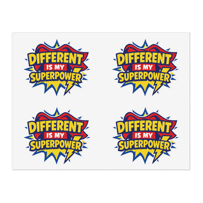 Different Is My Superpower Autism Sticker Sheets | Neurodiversity Pride Stickers