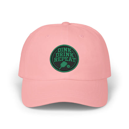 Dink Drink Repeat Dad Cap | Embroidered Pickleball Patch