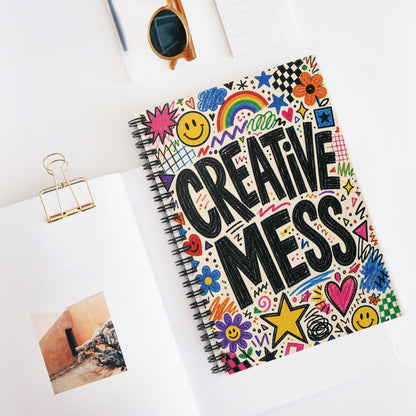 Creative Mess Spiral Notebook | Ruled Journal, Doodle Art Cover