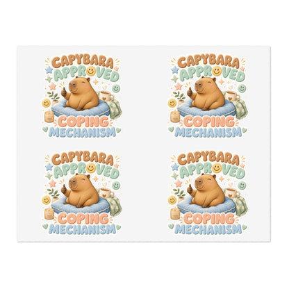 Capybara Approved Coping Mechanism Sticker Sheet | Cute Relaxing Animal Stickers
