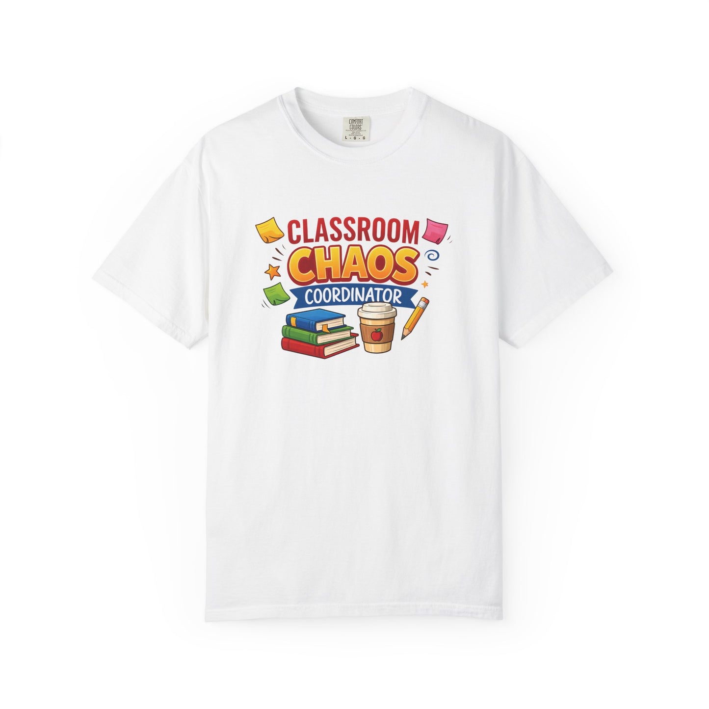Classroom Chaos Coordinator T-shirt | Teacher Coffee Books Pencil