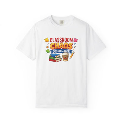 Classroom Chaos Coordinator T-shirt | Teacher Coffee Books Pencil
