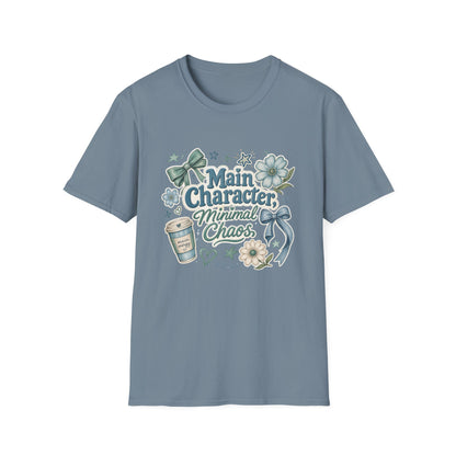 Main Character Minimal Chaos T-Shirt | Floral Bows Stars Design