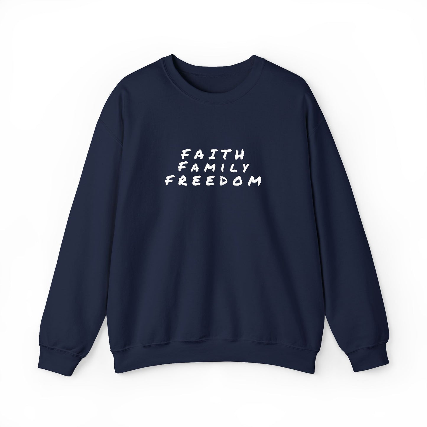 Faith Family Freedom Sweatshirt, Religious Pullover Jumper, Christian Crewneck, Inspirational Sweatshirt, Unisex Religious Shirt, Faith