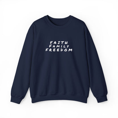 Faith Family Freedom Sweatshirt, Religious Pullover Jumper, Christian Crewneck, Inspirational Sweatshirt, Unisex Religious Shirt, Faith