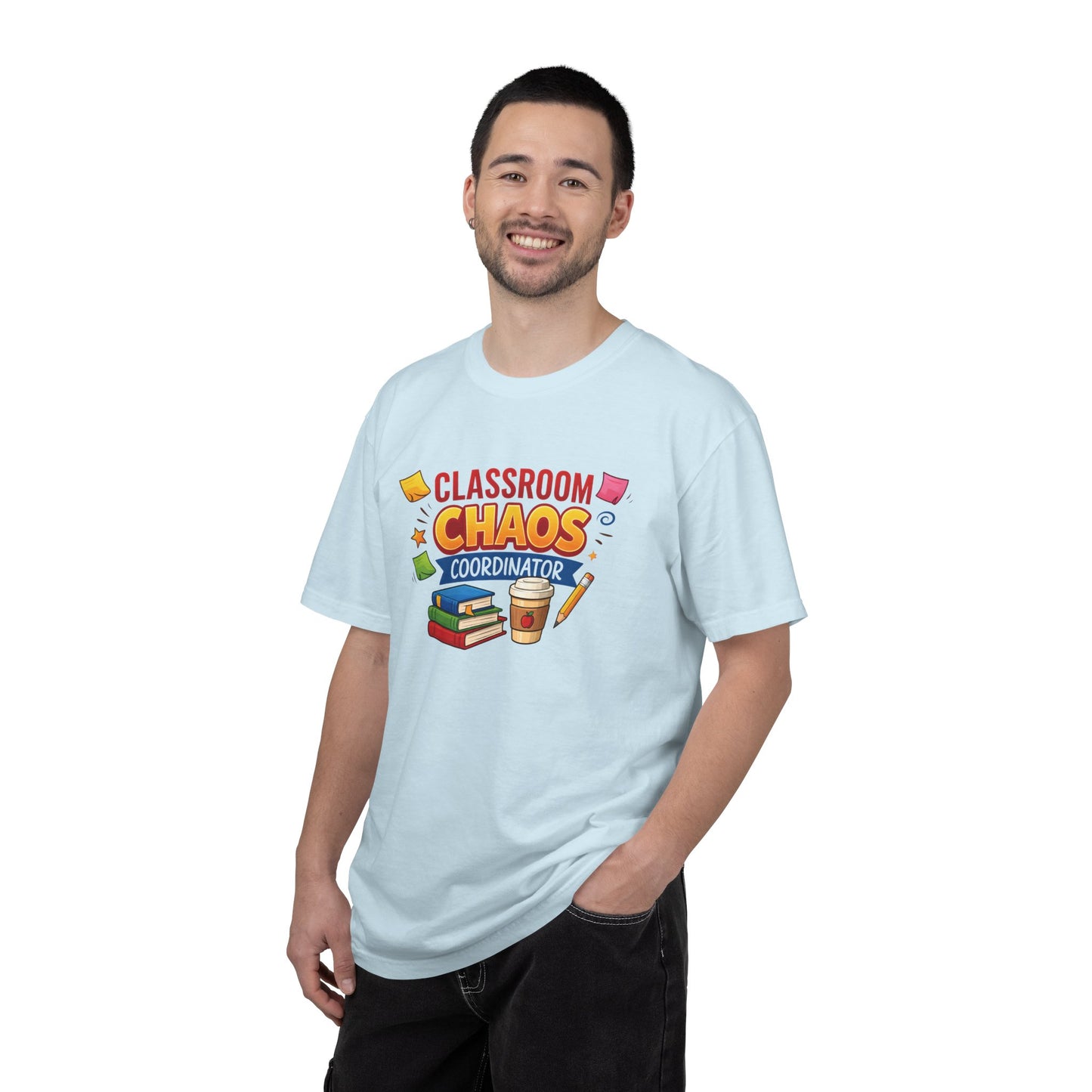 Classroom Chaos Coordinator T-shirt | Teacher Coffee Books Pencil