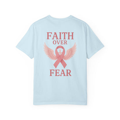 Faith Over Fear Angel Wings T-shirt, Breast Cancer Awareness Tee, Unisex Shirt, Religious Gift, Inspirational Clothing