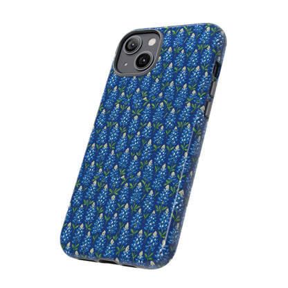 Phone Case, Texas Bluebonnet Tough Case, Navy Floral Phone Cover, Protective iPhone Case, Samsung Galaxy Case, Texas Wildflower Gift