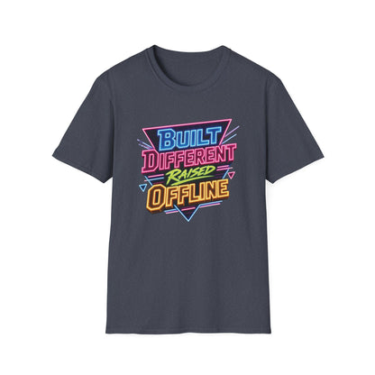 Built Different Raised Offline T-Shirt | Retro 80s Neon Graphic Tee