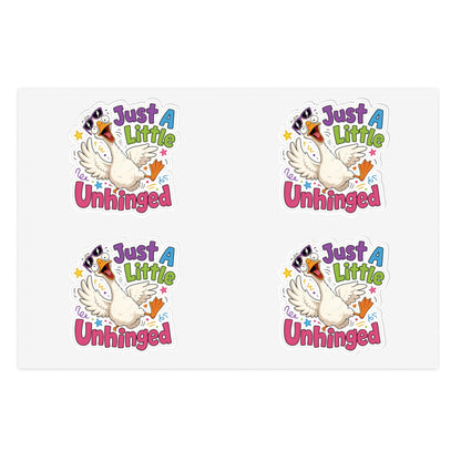 Just A Little Unhinged Sticker Sheet | Silly Goose Cartoon Stickers