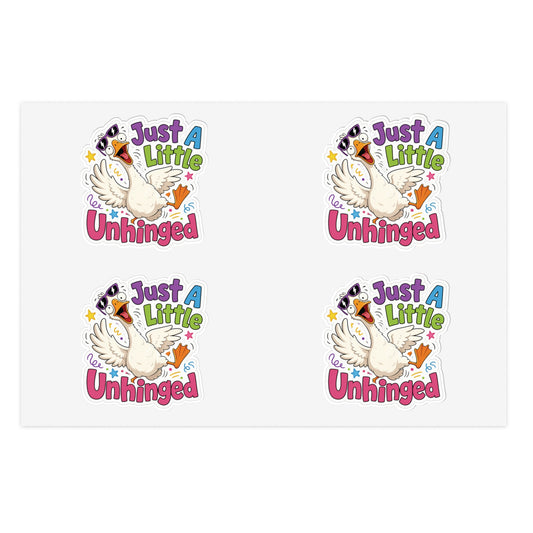 Just A Little Unhinged Sticker Sheet | Silly Goose Cartoon Stickers