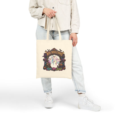 Boo Boulevard Ghosts Tote Bag | Halloween Trick-or-Treat Canvas Tote