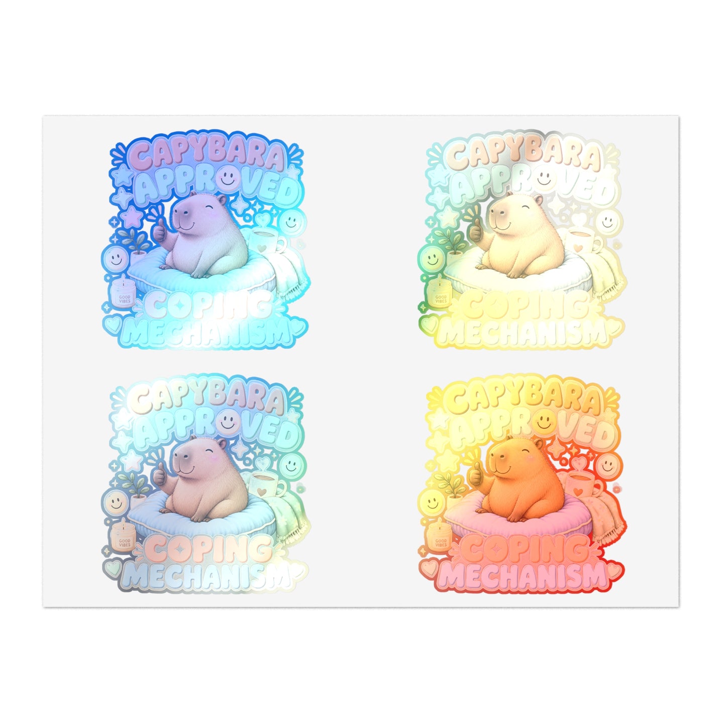 Capybara Approved Coping Mechanism Sticker Sheet | Cute Relaxing Animal Stickers