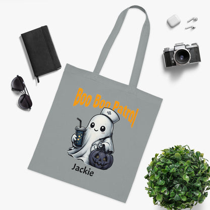 Boo Boo Patrol Nurse Halloween Tote Bag, Cute Ghost Design, Trick or Treat Bag, Halloween Party, Spooky Season Essential, Nurses Gift