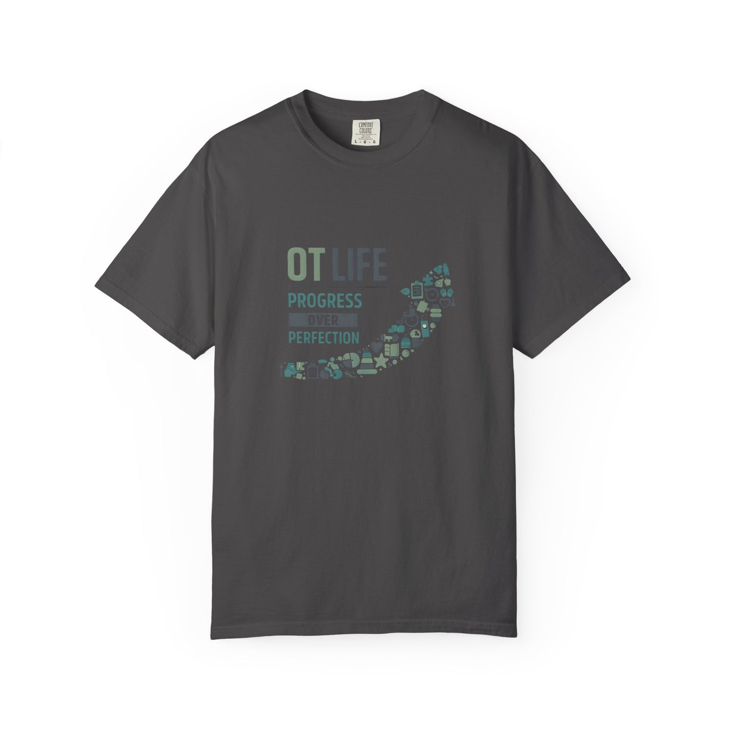 OT Life Progress Over Perfection T-Shirt | Occupational Therapy Arrow Design