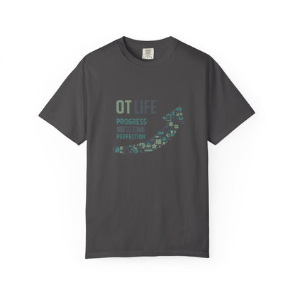 OT Life Progress Over Perfection T-Shirt | Occupational Therapy Arrow Design