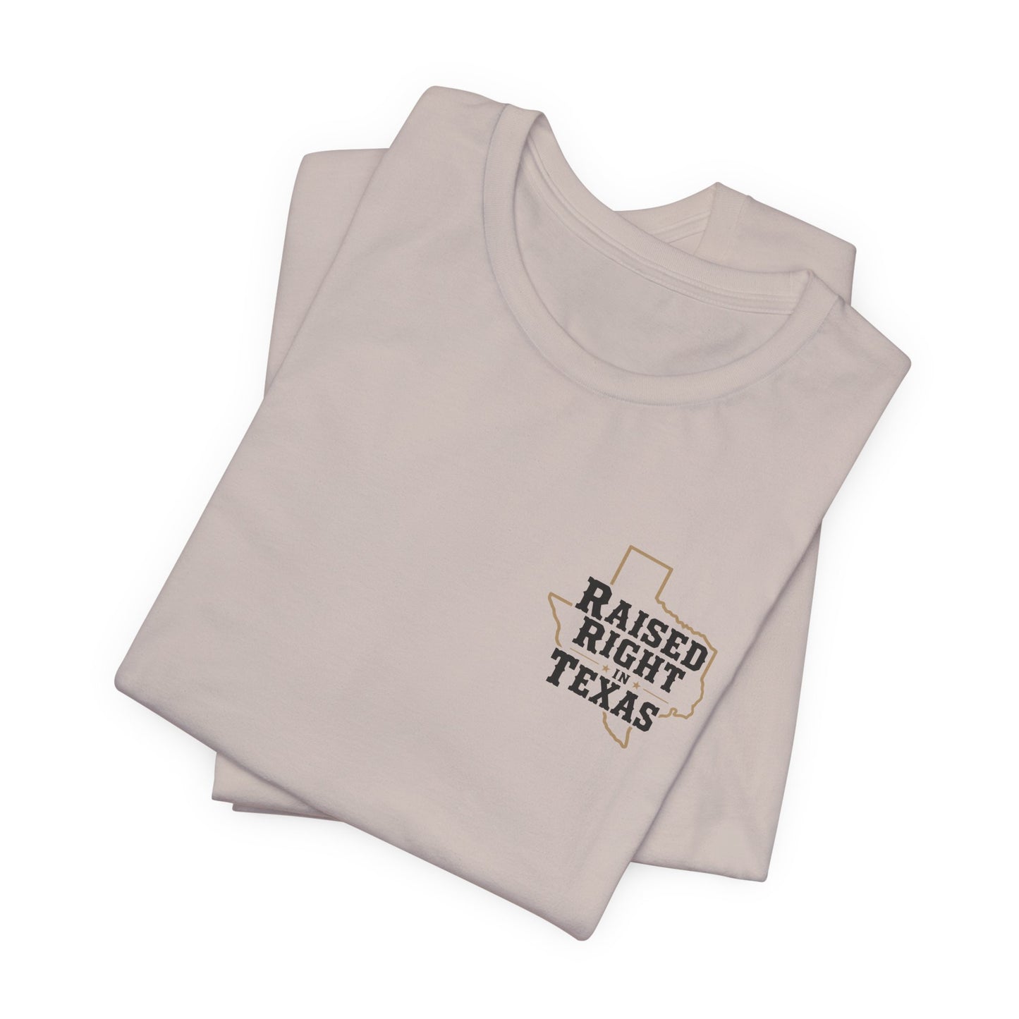 Raised Right in Texas T-Shirt | Texas Outline, Typographic Western Design