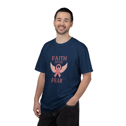 Faith Over Fear Unisex T-Shirt, Inspirational Shirt, Breast Cancer Awareness Tee, Gift for Support, Everyday Casual Wear