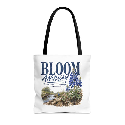 Bloom Anyway Tote Bag | Bluebonnet Wildflower Inspirational Design