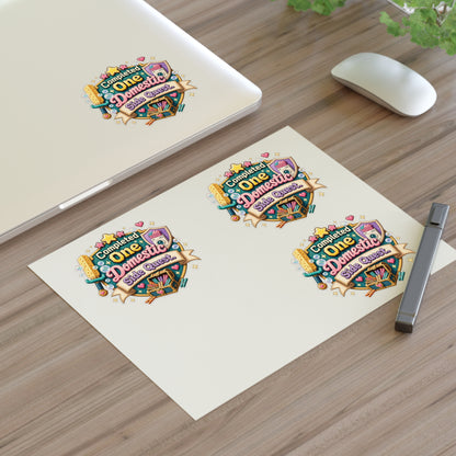 Completed One Domestic Side Quest Sticker Sheet | Cute Achievement Badge Stickers