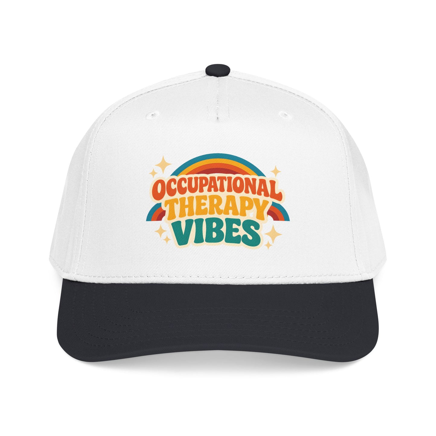 Occupational Therapy Vibes Cap | Retro Rainbow Mid Profile Baseball Cap