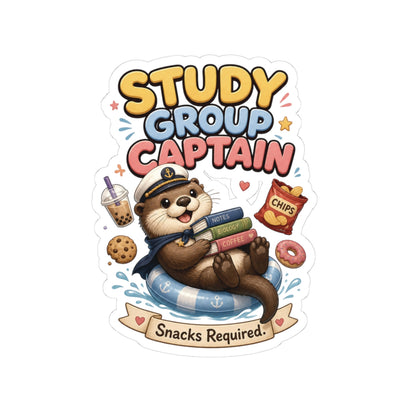 Study Group Captain Sticker | Otter with Snacks Kiss-Cut Sticker