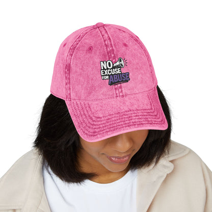 Vintage Embroidered Cap with Anti-Abuse Message - Casual Hat for Awareness, Support Events, Fundraisers, Gifts, Summer Days