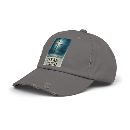 Cap, Anchored in Faith Texas Tough Distressed Hat, Unisex Baseball Cap, Texas Strength Tragedy Gift, Faithful Gift, Inspirational Headwear,