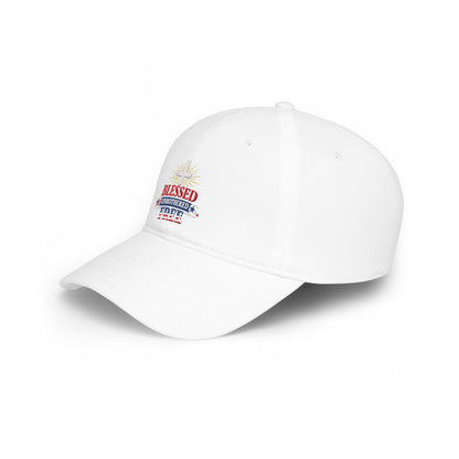 Blessed Unbothered Free cross baseball cap | Christian Hat patriotic design