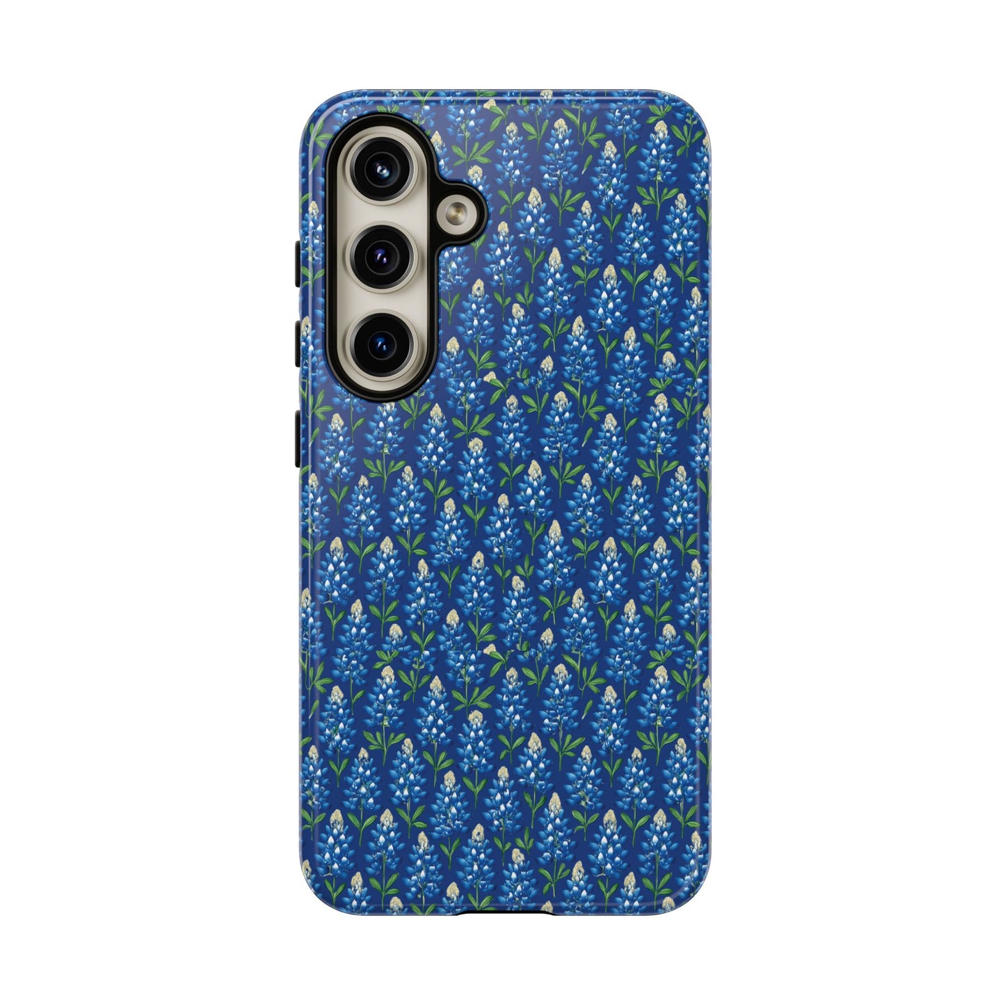 Phone Case, Texas Bluebonnet Tough Case, Navy Floral Phone Cover, Protective iPhone Case, Samsung Galaxy Case, Texas Wildflower Gift