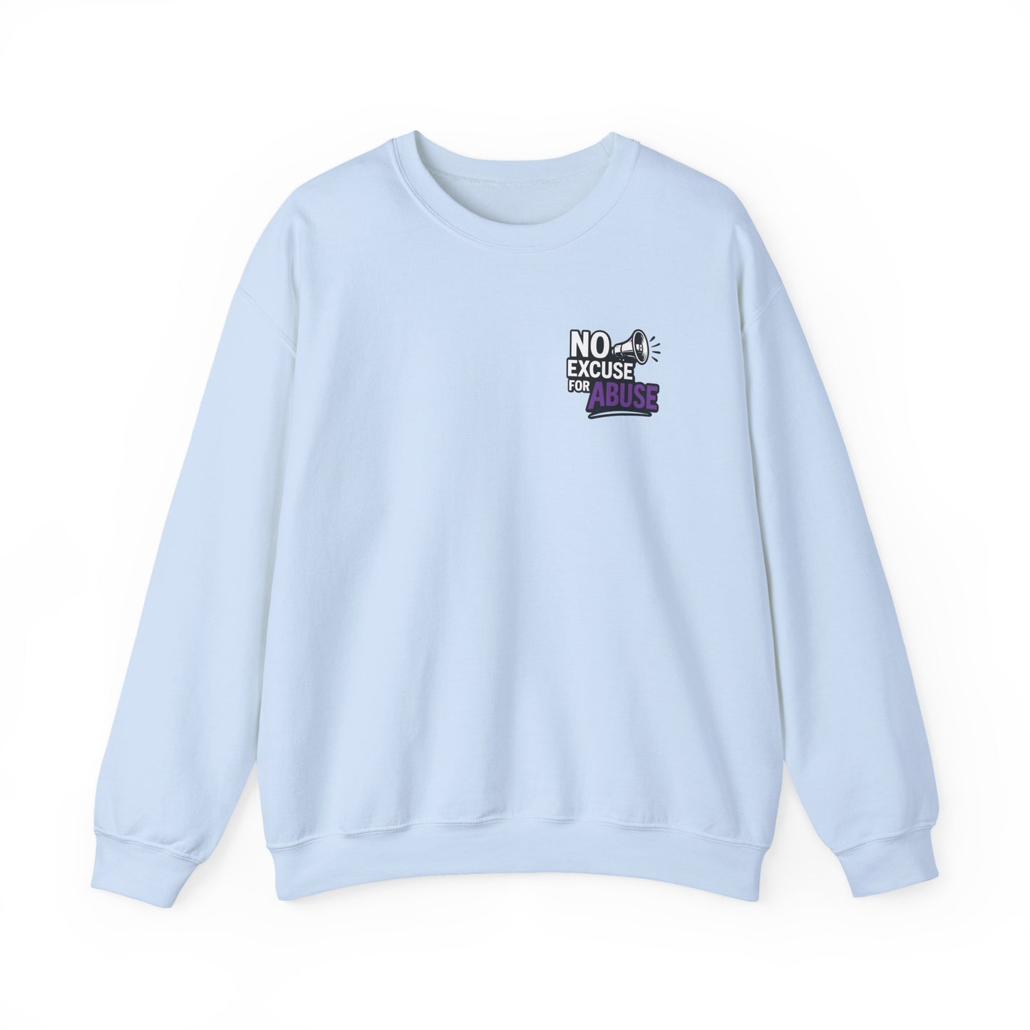 Awareness Sweatshirt - Unisex Heavy Blend™ Crewneck Sweatshirt, Domestic Violence Support Jumper, No Excuse For Abuse