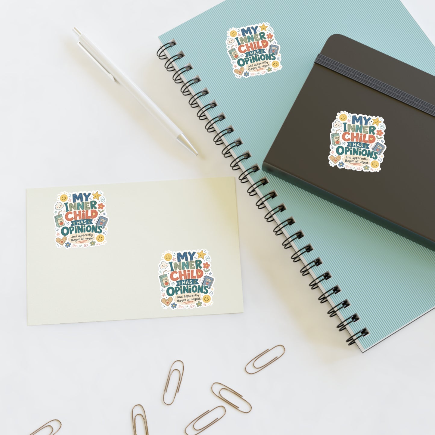 "My Inner Child Has Opinions" Capybara Sticker Sheet – Emotional Support Cute Animal Stickers