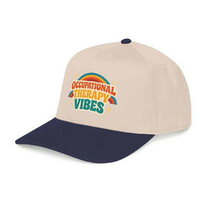 Occupational Therapy Vibes Cap | Retro Rainbow Mid Profile Baseball Cap