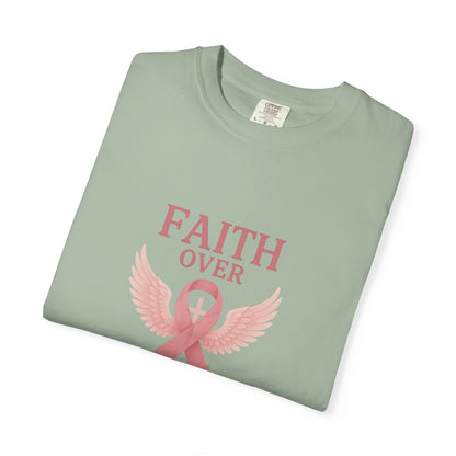 Faith Over Fear Unisex T-Shirt, Inspirational Shirt, Breast Cancer Awareness Tee, Gift for Support, Everyday Casual Wear