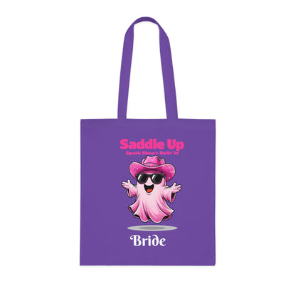 Bride's Ghostly Cotton Tote, Perfect for Bachelorette Parties, Bridal Showers, Halloween, Wedding Planning, Eco-Friendly Tote Bag