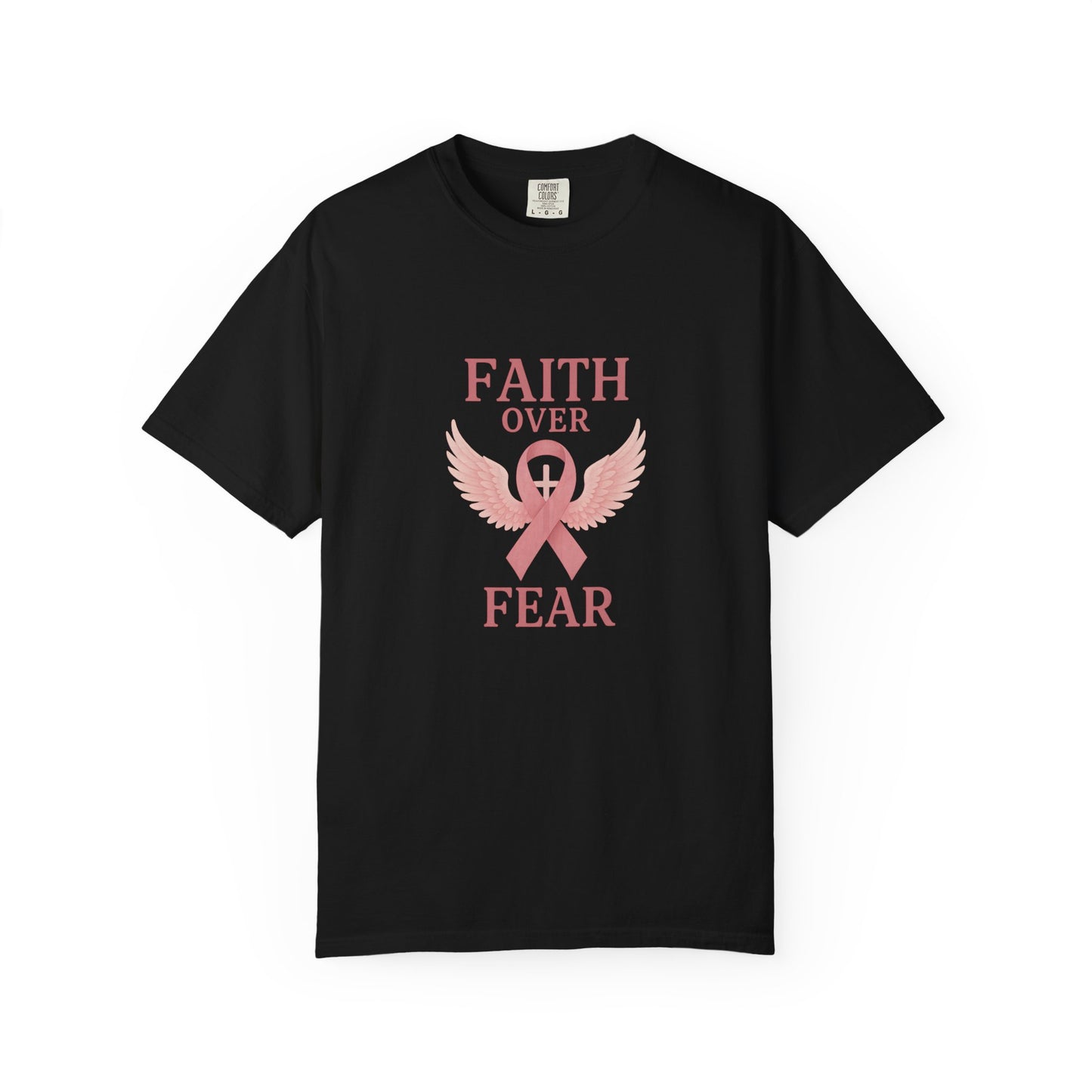 Faith Over Fear Unisex T-Shirt, Inspirational Shirt, Breast Cancer Awareness Tee, Gift for Support, Everyday Casual Wear