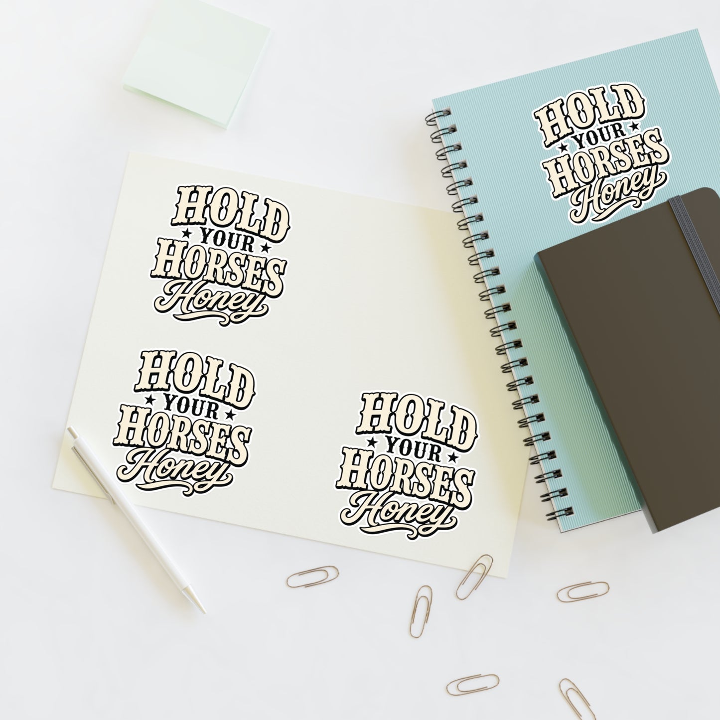 Hold Your Horses Honey Sticker Sheet | Western Retro Phrase Stickers