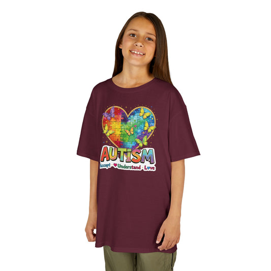 Autism Puzzle Heart Kids Tee | Accept Understand Love