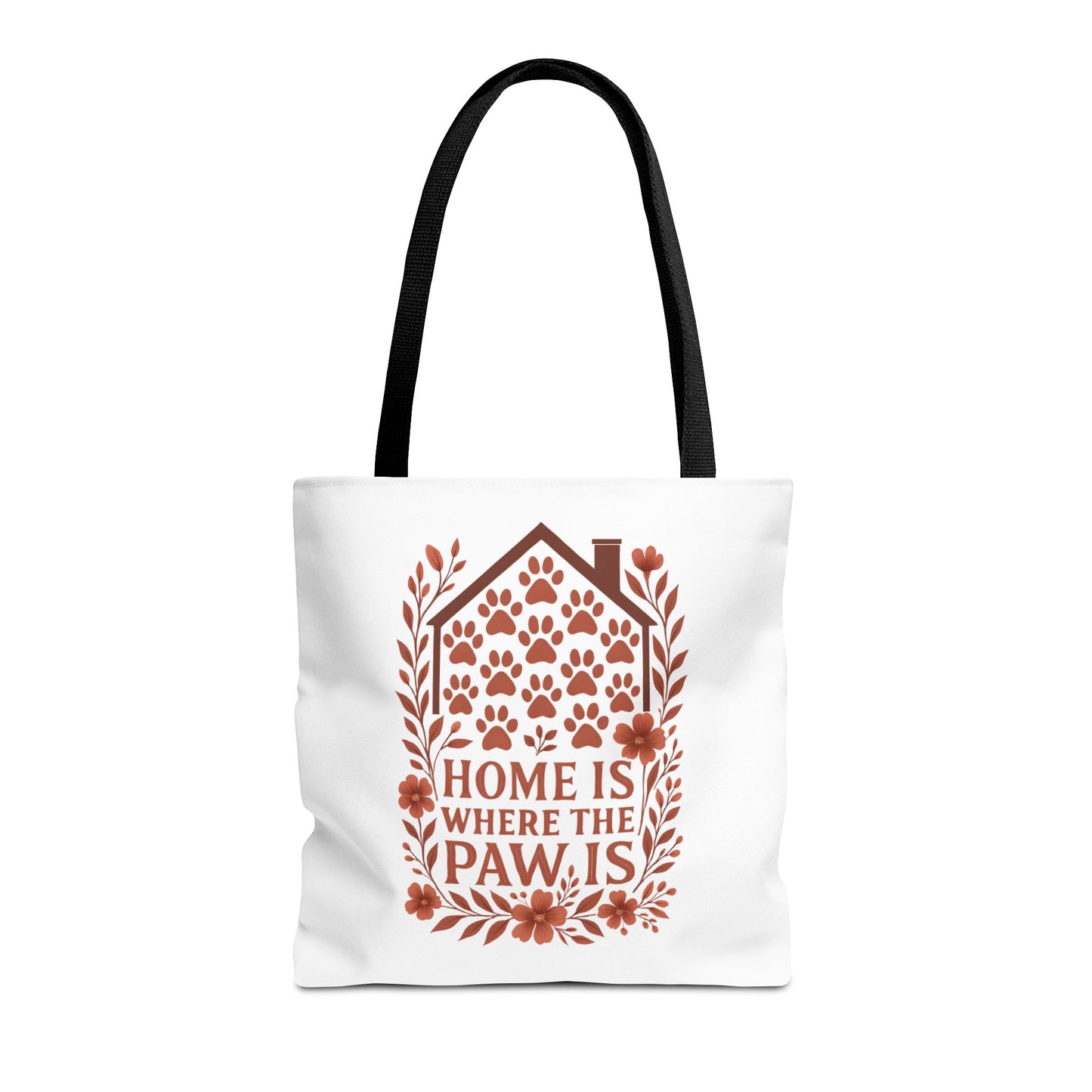 Home is Where the Paw Is Tote Bag | Pet Lover Gift, Floral Design, Animal Lover Accessory, Eco-Friendly Shopping Bag, Dog Mom Tote