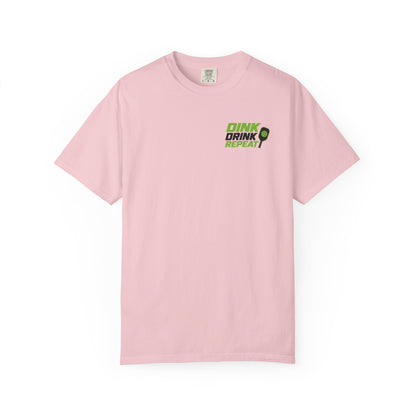 Dink Drink Repeat T-shirt | Pickleball Paddle Graphic