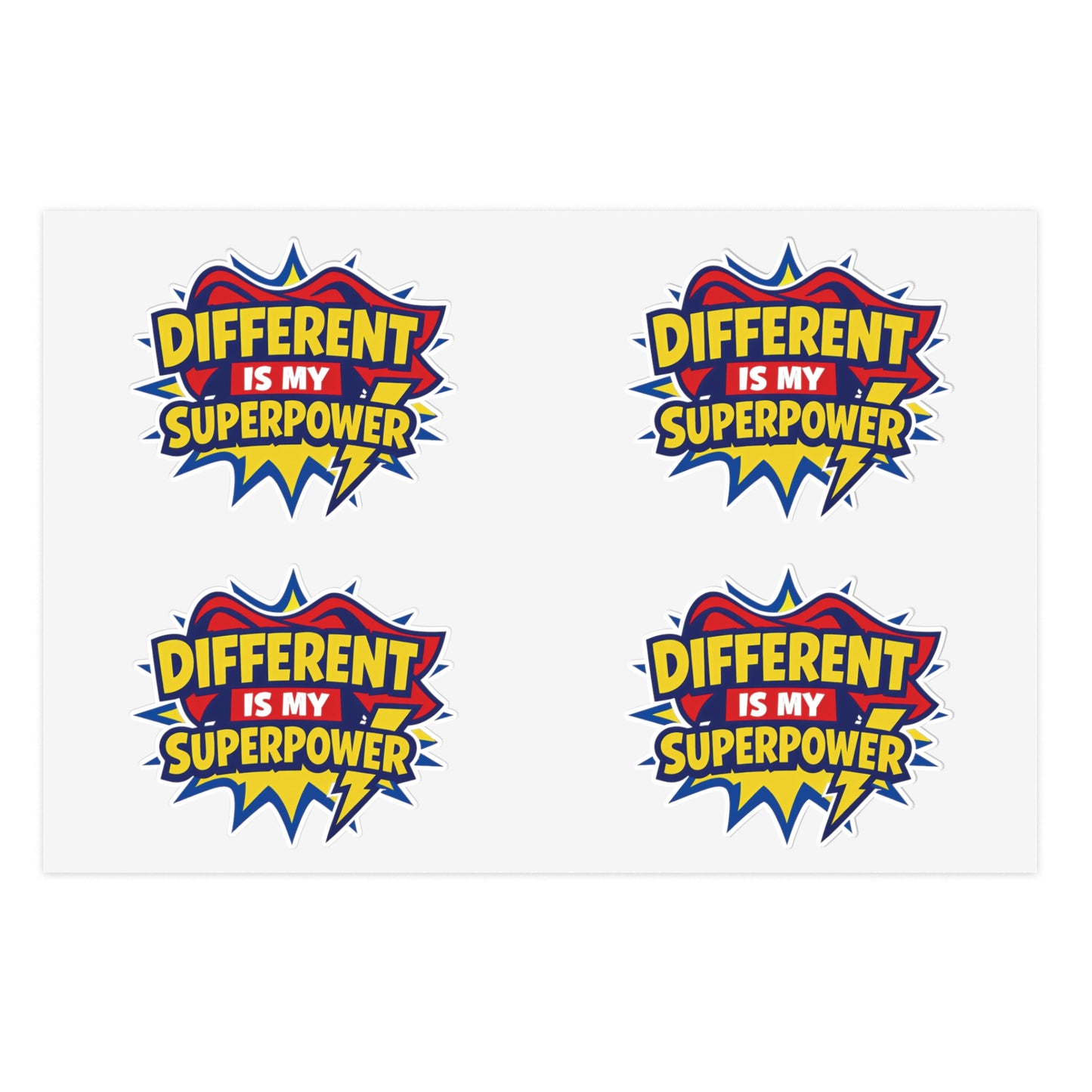 Different Is My Superpower Autism Sticker Sheets | Neurodiversity Pride Stickers