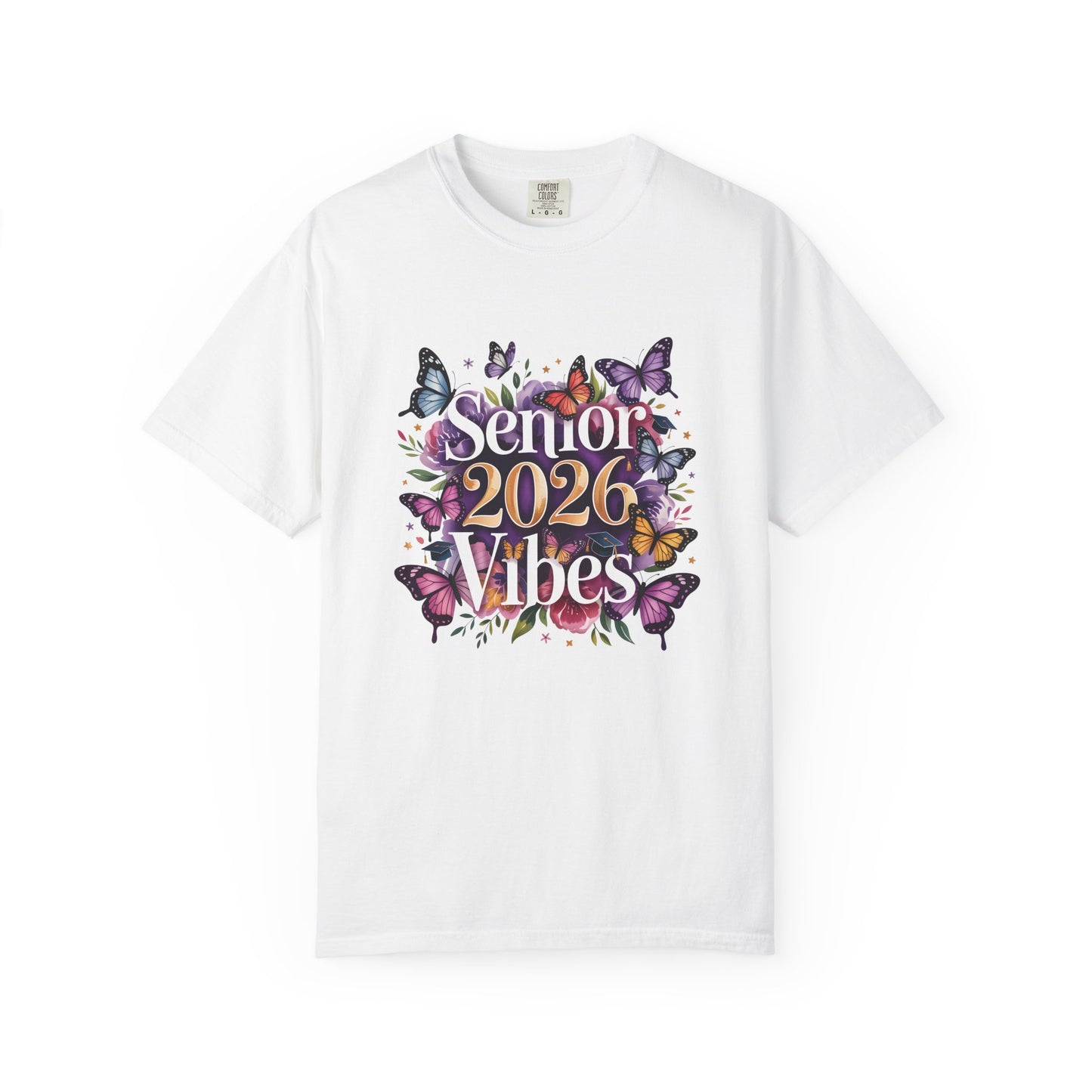 Senior 2026 Vibes T-Shirt | Butterfly Graduation Design
