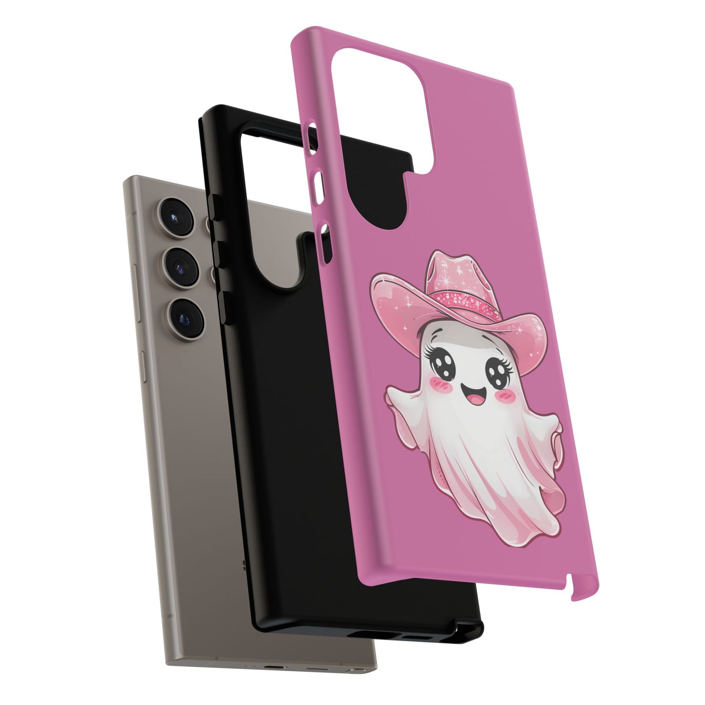 Cute Ghost Phone Case - Fun, Whimsical, Kawaii, Halloween, Gift Idea, Pink Ghost Design