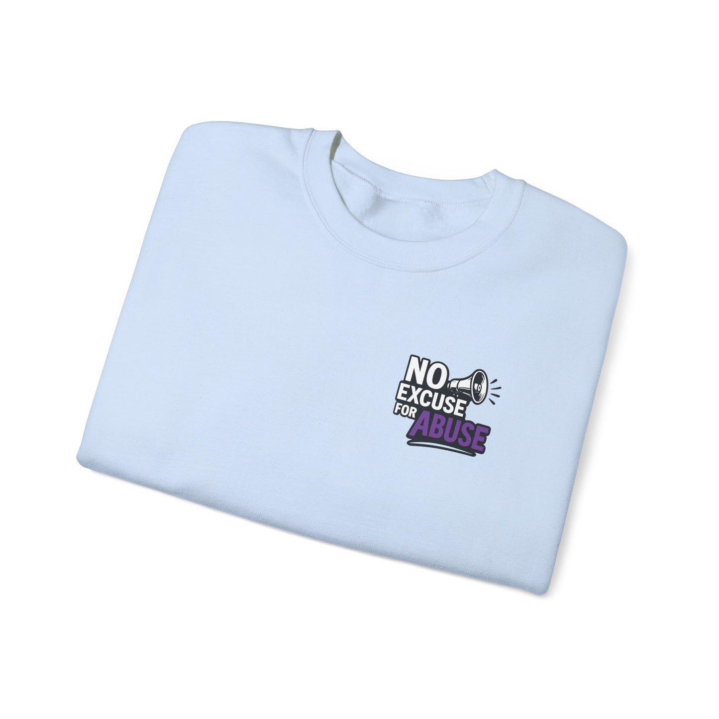 Awareness Sweatshirt - Unisex Heavy Blend™ Crewneck Sweatshirt, Domestic Violence Support Jumper, No Excuse For Abuse