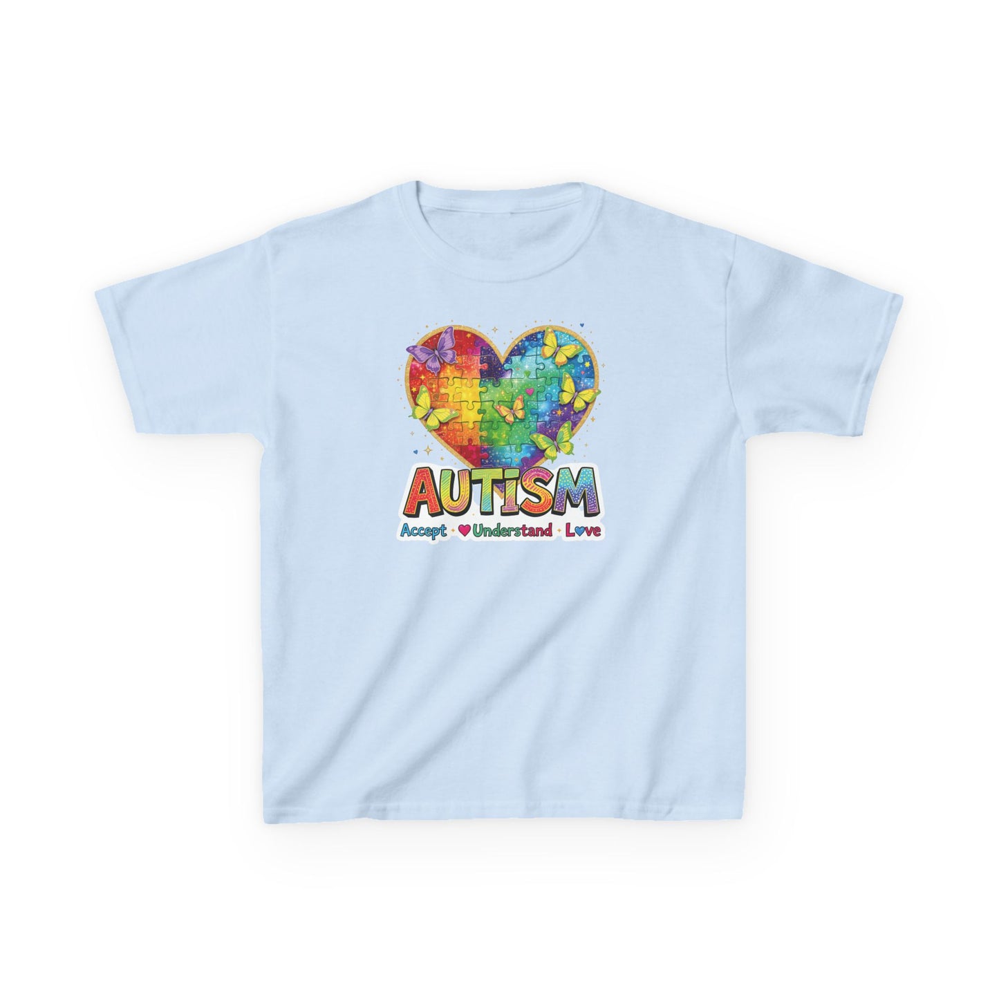 Autism Puzzle Heart Kids Tee | Accept Understand Love