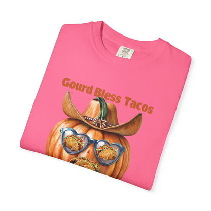 Funny Halloween T-Shirt, Gourd Bless Tacos Tee, Unisex Graphic Tee, Taco Lover Shirt, Fall Festival Apparel, Cute Pumpkin Shirt