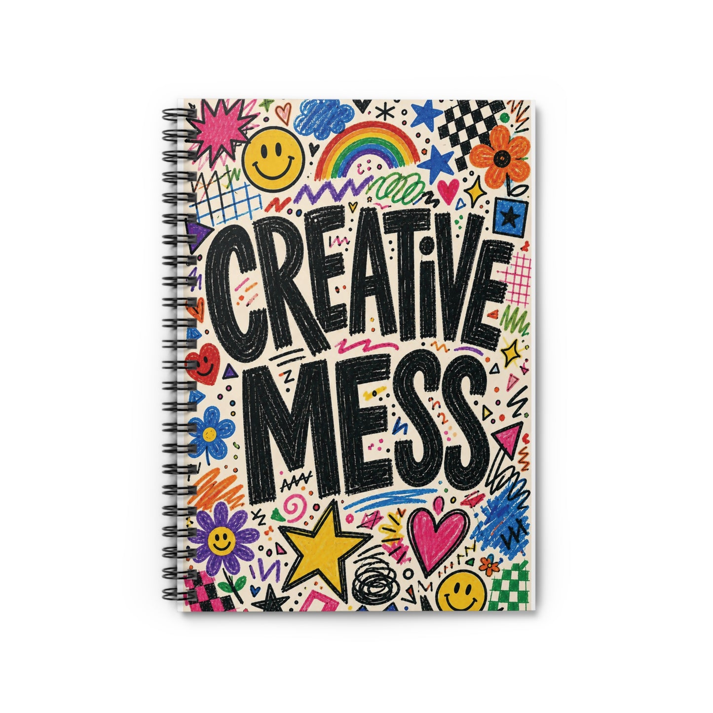 Creative Mess Spiral Notebook | Ruled Journal, Doodle Art Cover